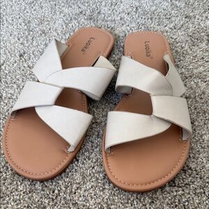 Luoika Women's Crisscross Slide Sandals - Cream